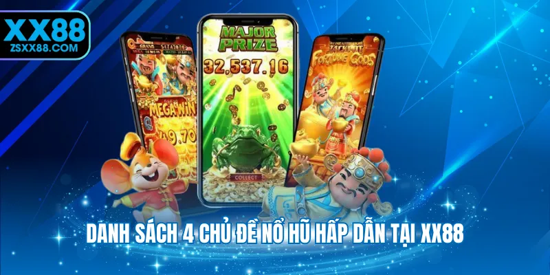 Danh sách 4 chủ đề nổ hũ hấp dẫn tại XX88